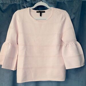 White House Black Market Light Pink Textured Blouse